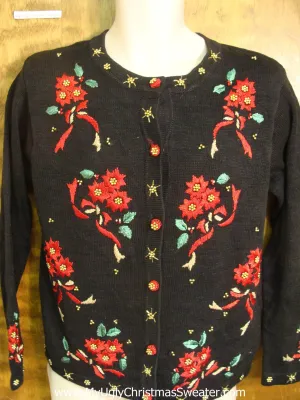 80s Poinsettias Horrible Christmas Sweater