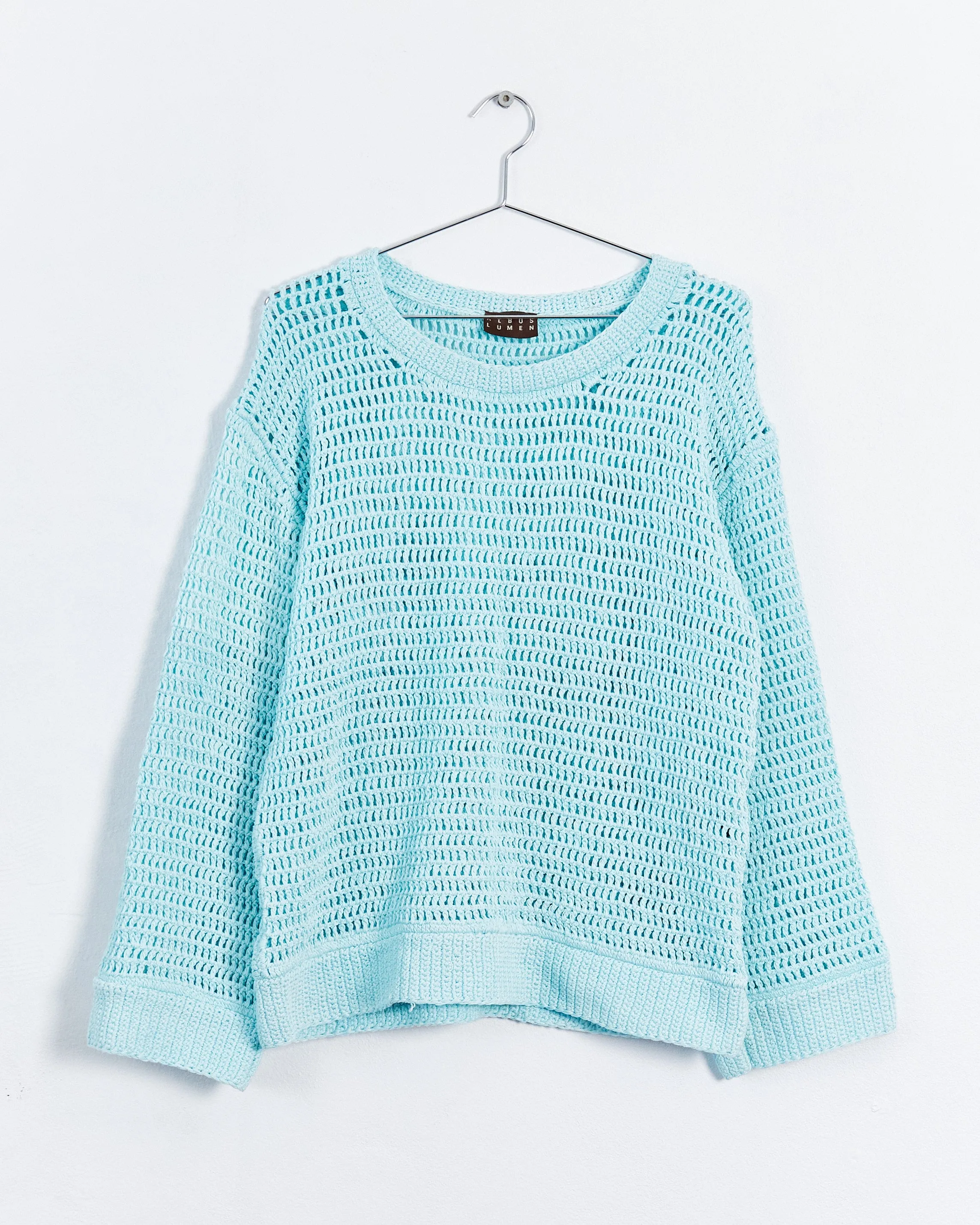 Albus Lumen 'hero' cotton crochet knit, aqua, 8