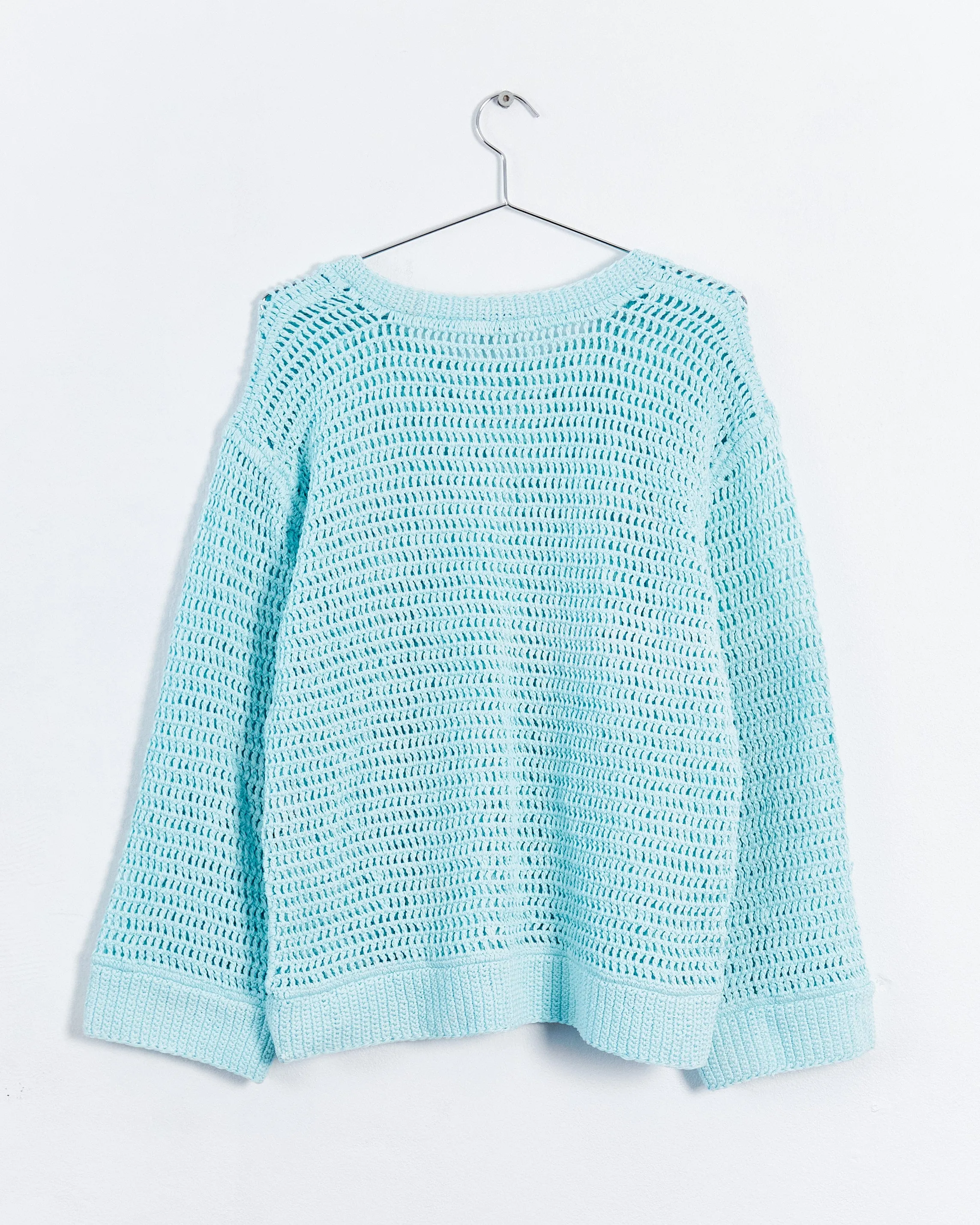 Albus Lumen 'hero' cotton crochet knit, aqua, 8