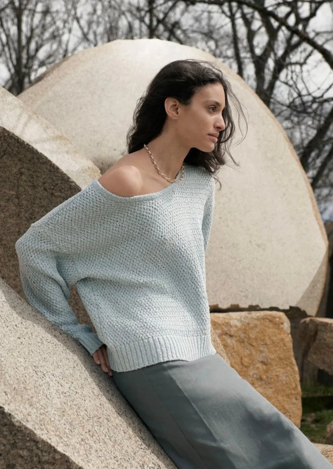 Auguste Jumper Powder Blue Melange