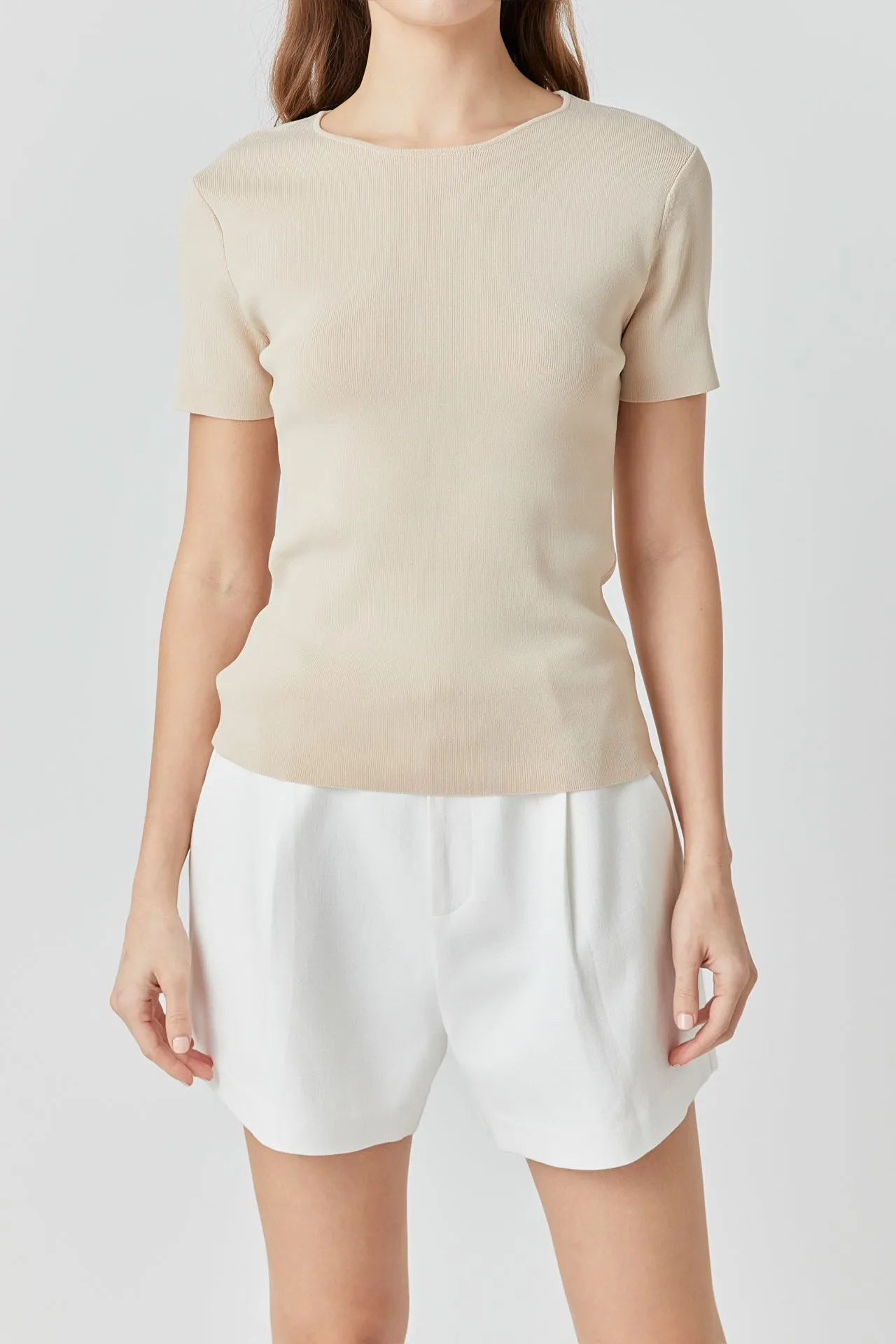 Back Cut-out Detail Knit Top