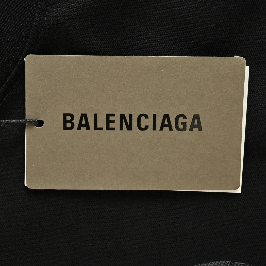 Balenciaga Cracked Logo T-Shirt (Black)