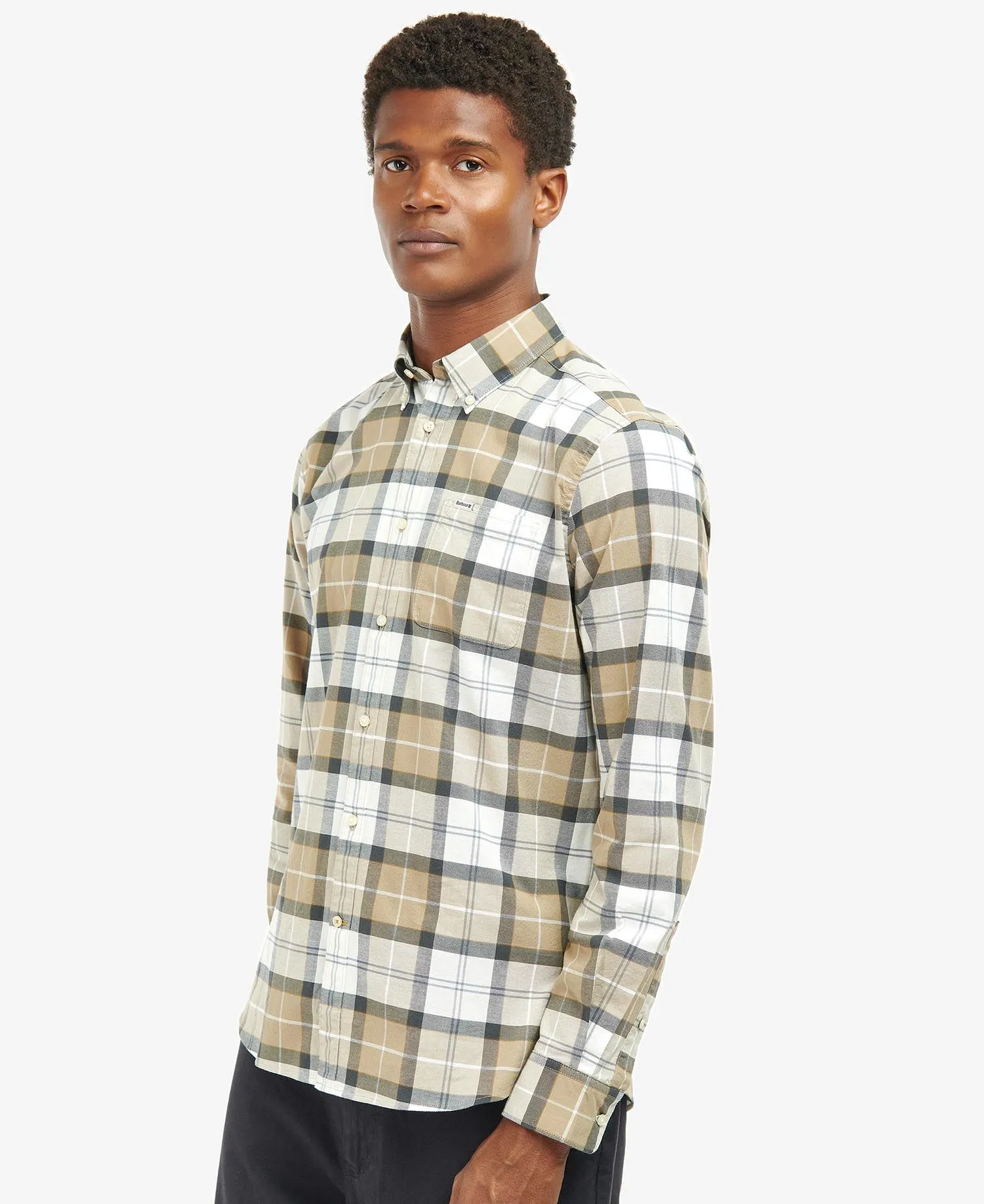 Barbour Men&#x27;s Lewis Tailored Fit Shirt Amble Sand Tartan | Buy Barbour Men&#x27;s Lewis Tailored Fit Shirt Amble Sand Tartan here | Outnorth