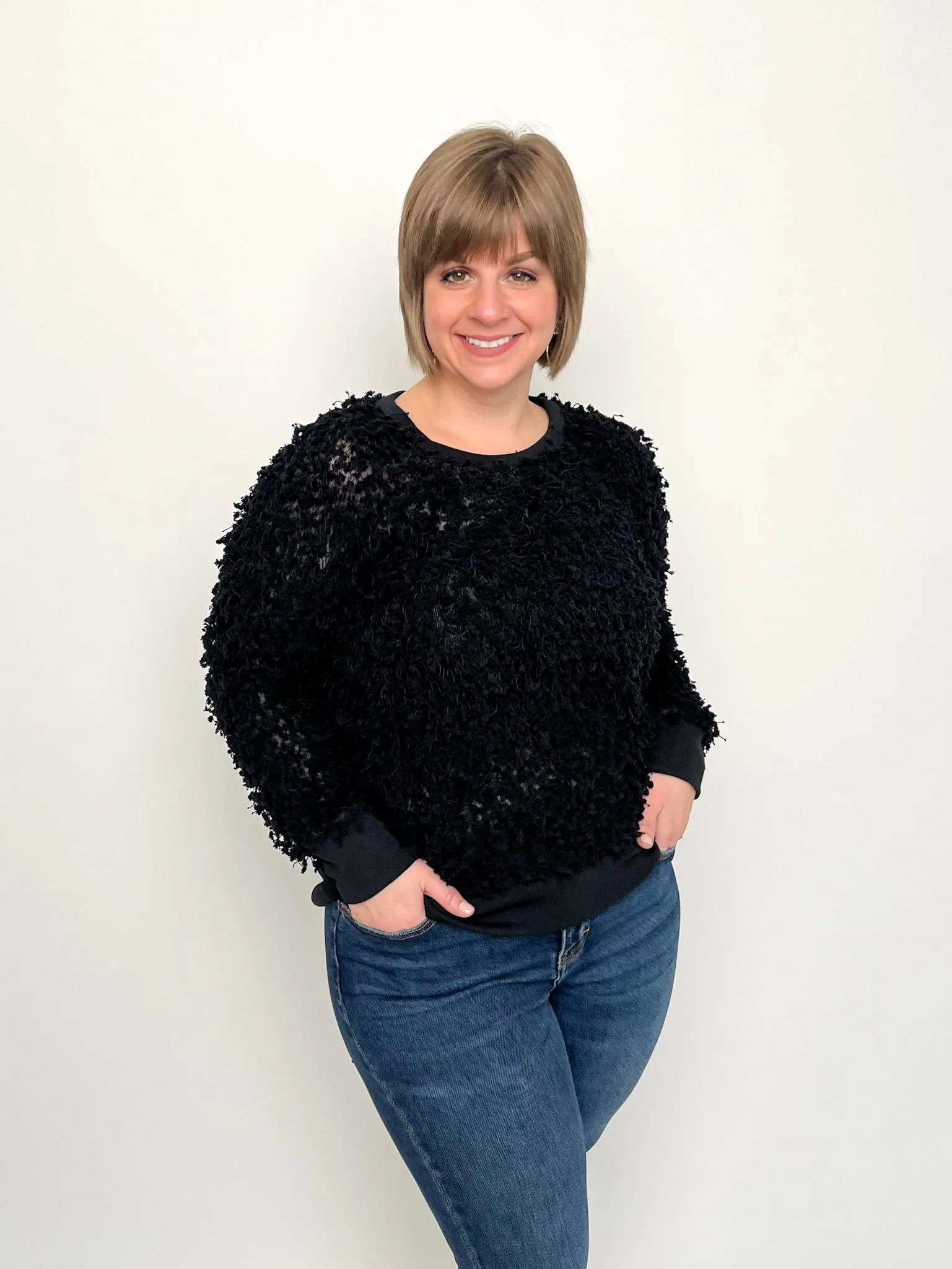 Black Boucle Sweater