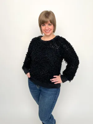 Black Boucle Sweater