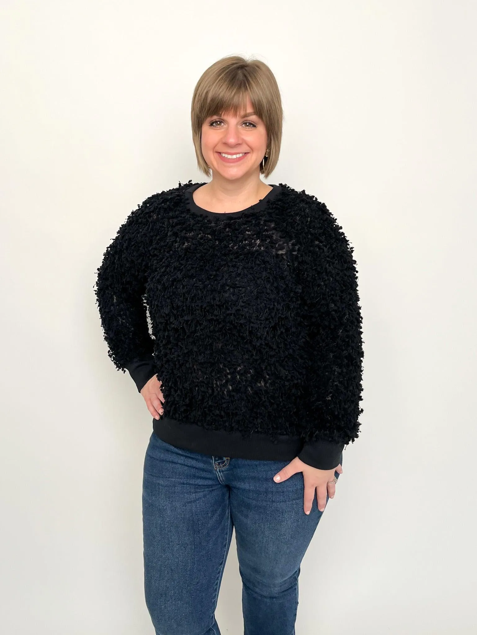 Black Boucle Sweater