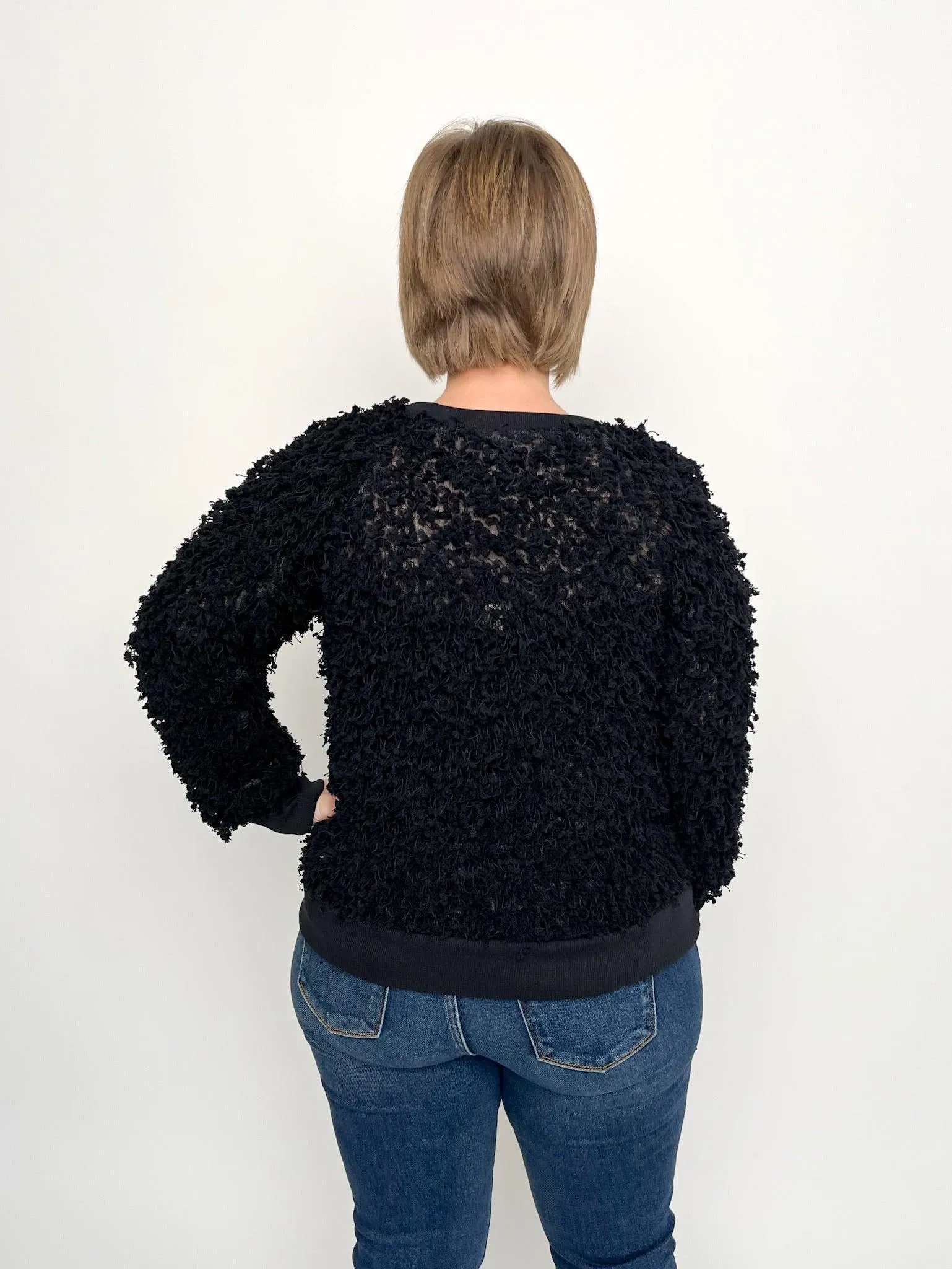 Black Boucle Sweater