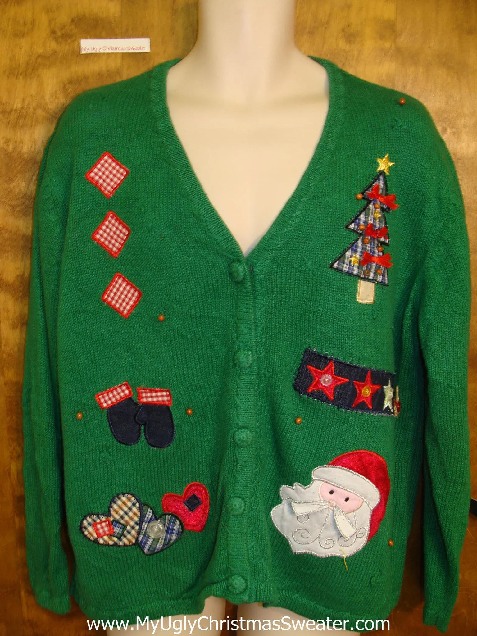 Bright Green Plaid Themed Horrible Christmas Sweater