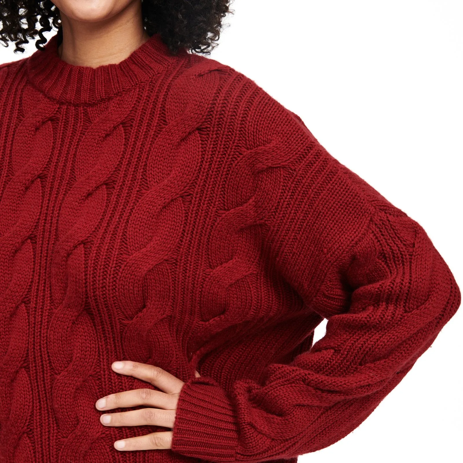 Cable Knit Crewneck Sweater