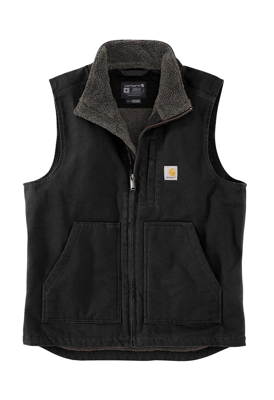 Carhartt&#x20;Work&#x20;Vest&#x20;Washed&#x20;Duck&#x20;Sherpa-Lined&#x20;104277&#x20;-&#x20;Black