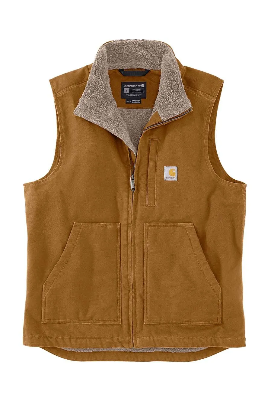 Carhartt&#x20;Work&#x20;Vest&#x20;Washed&#x20;Duck&#x20;Sherpa-Lined&#x20;104277&#x20;-&#x20;Brown