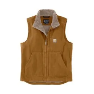 Carhartt&#x20;Work&#x20;Vest&#x20;Washed&#x20;Duck&#x20;Sherpa-Lined&#x20;104277&#x20;-&#x20;Brown