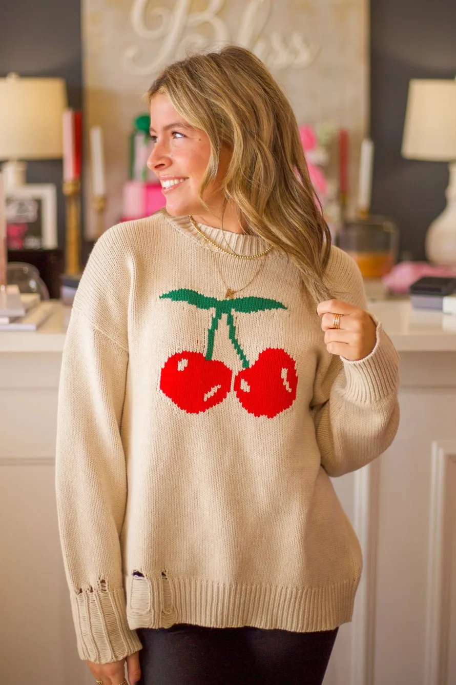 Cherry Print Sweater