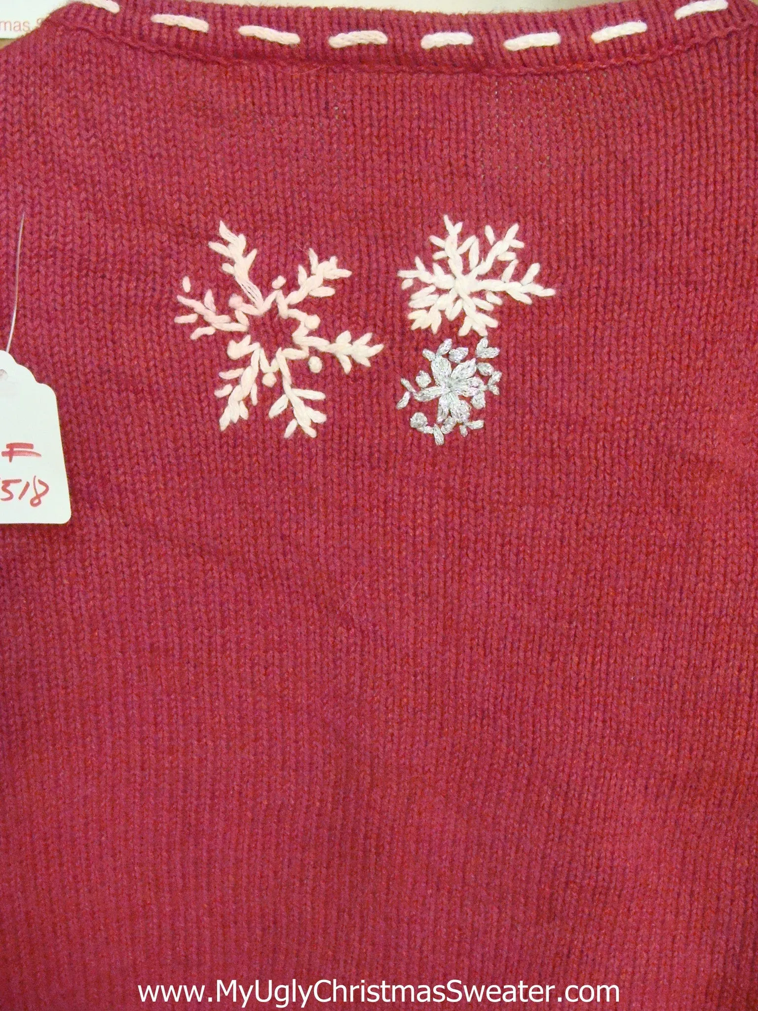 Crafty Red Ugly Christmas Sweater Cardigan