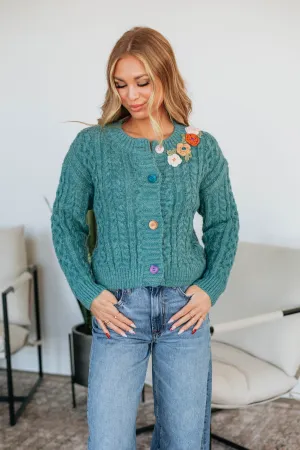 Cozy Womens Elma Cable Knit Cardigan Sweater - Warm, Stylish, and Versatile