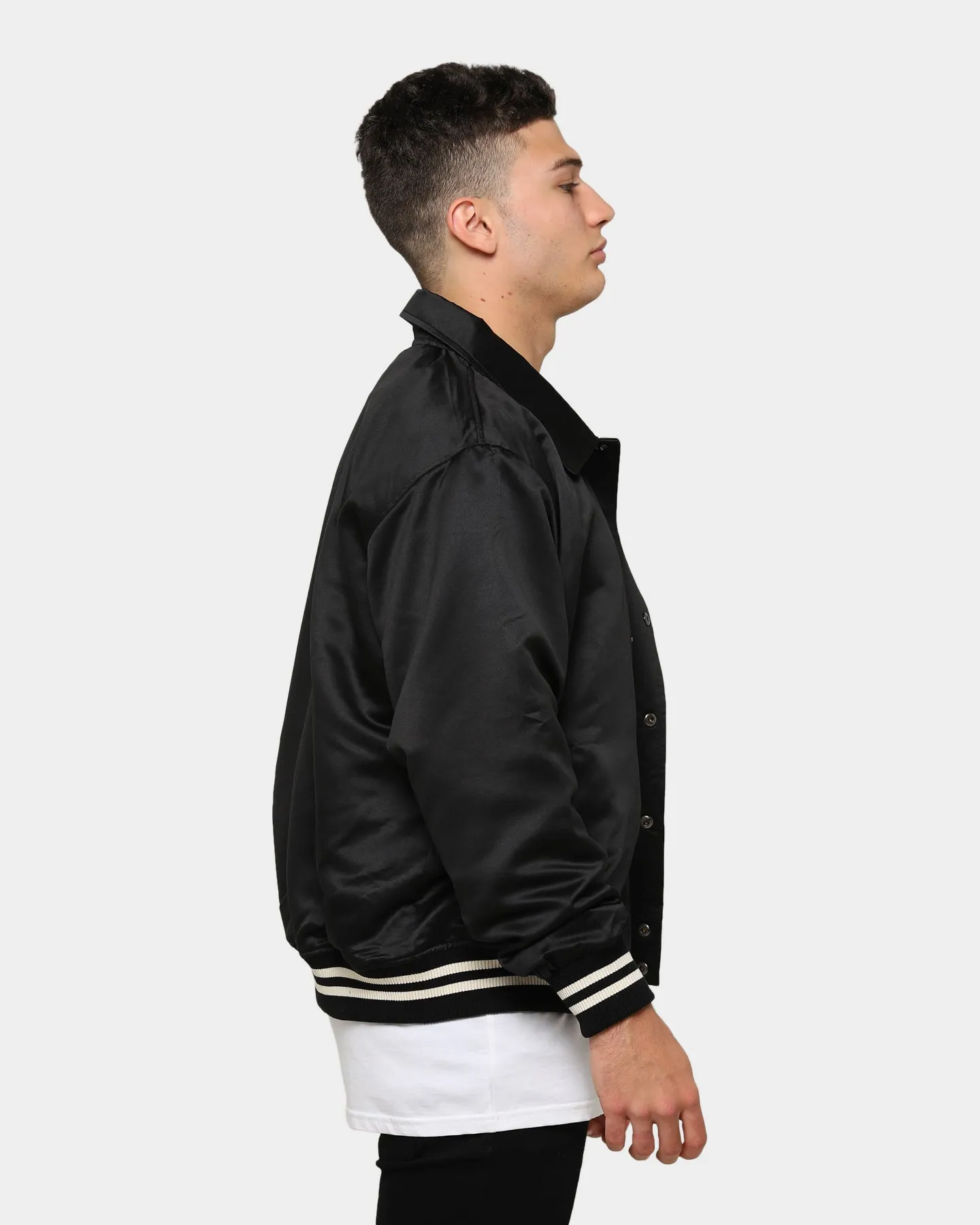 EN ES Men's Outfield Satin Jacket Black/Cream