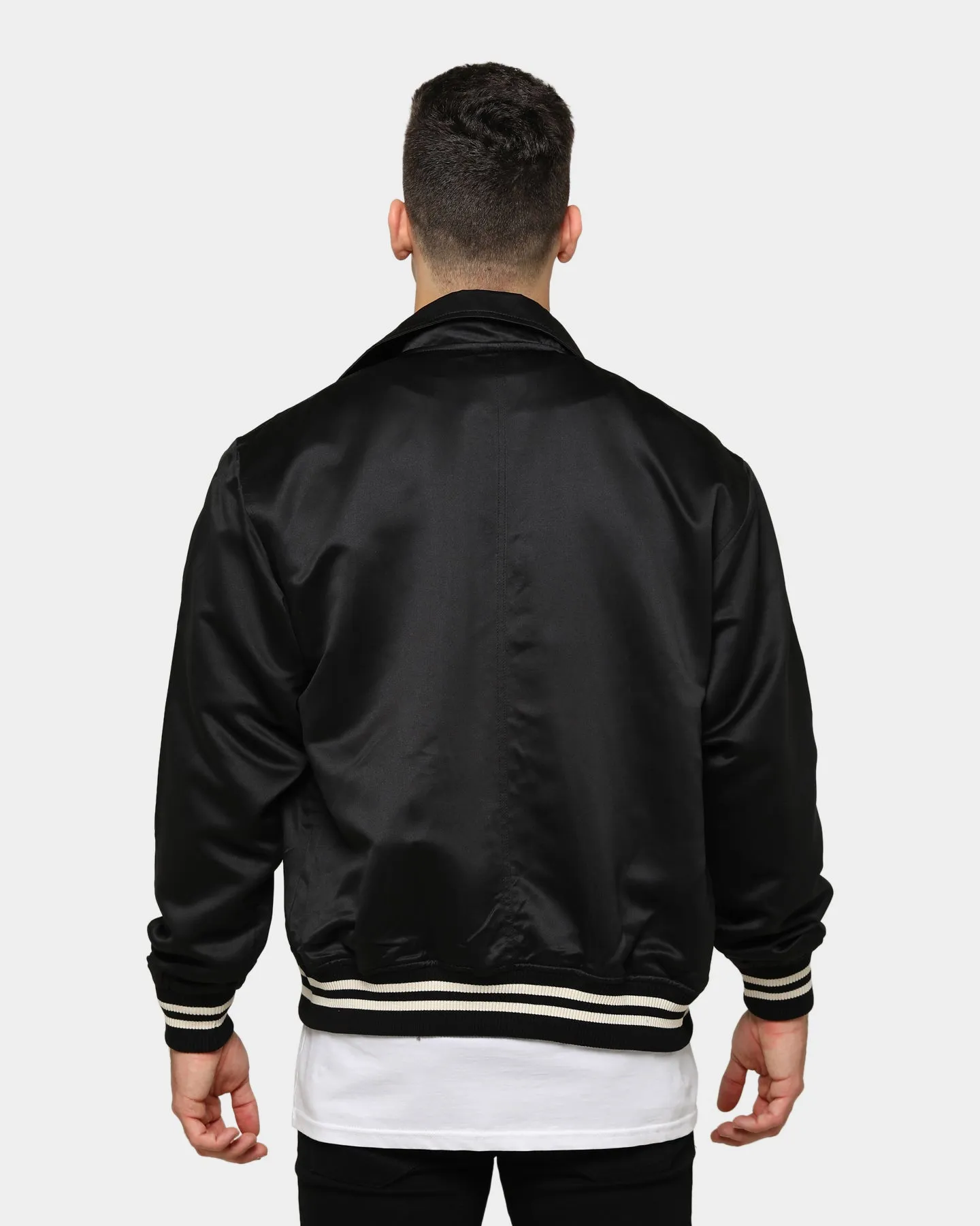 EN ES Men's Outfield Satin Jacket Black/Cream