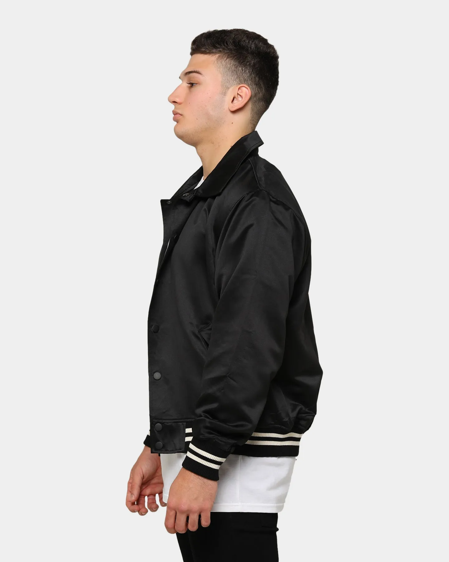 EN ES Men's Outfield Satin Jacket Black/Cream