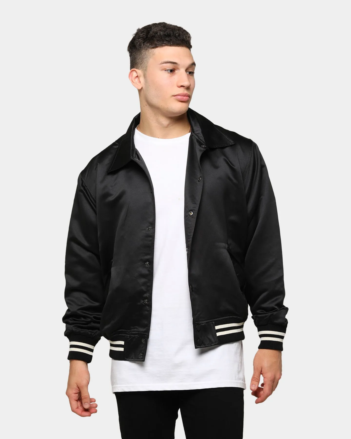 EN ES Men's Outfield Satin Jacket Black/Cream