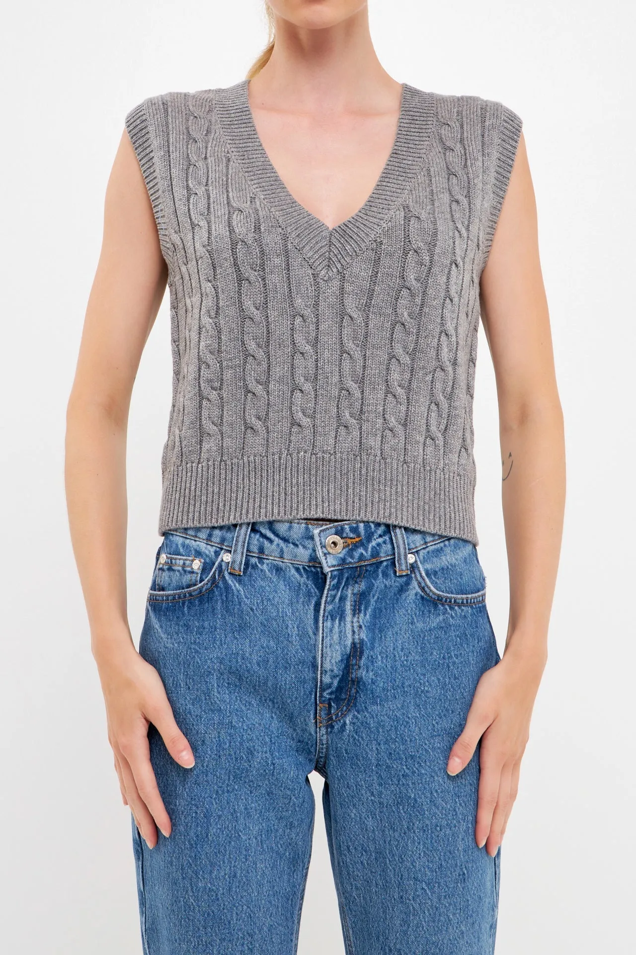 English Factory - Cable Knit Chunky Vest