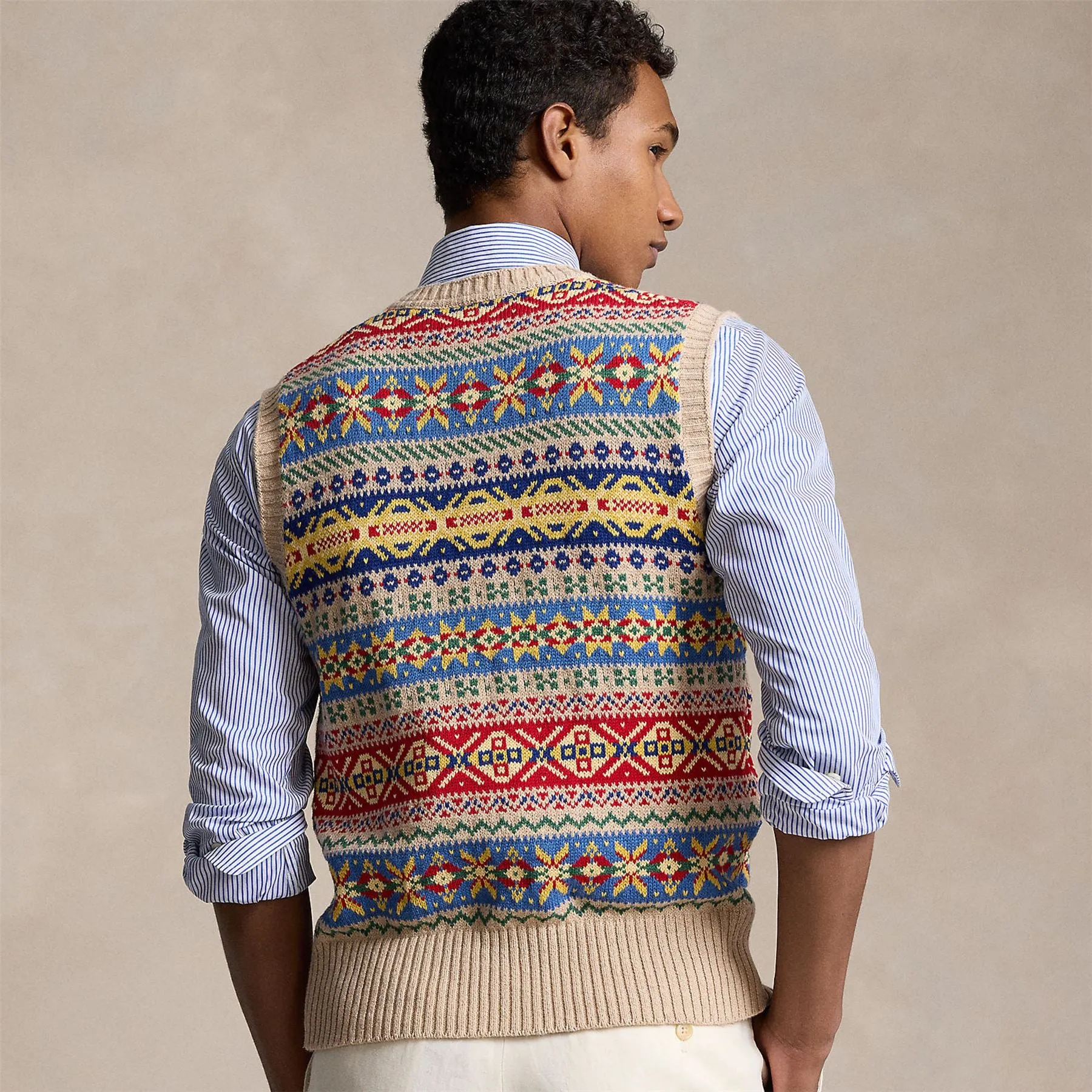 Fairlisle Vest Tan Combo - SS24