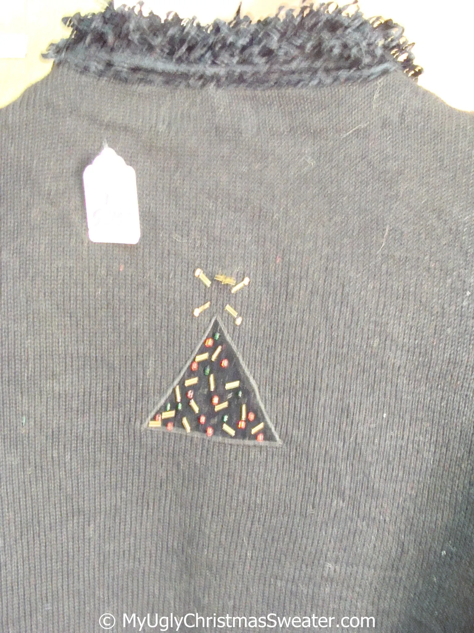 Fun 80s Tacky Christmas Sweater with Bling Trees