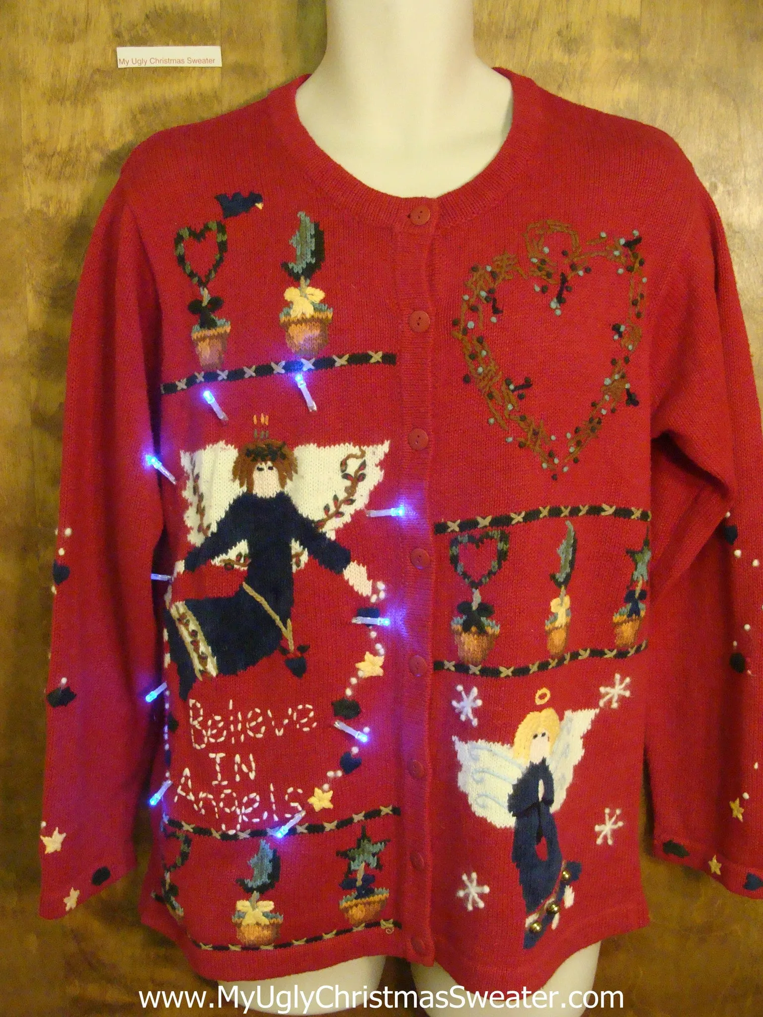 Heavens Angels Themed Light Up Ugly Christmas Jumper