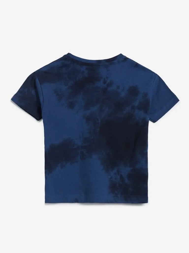 HOP Kids Dark Blue Text Design T-Shirt