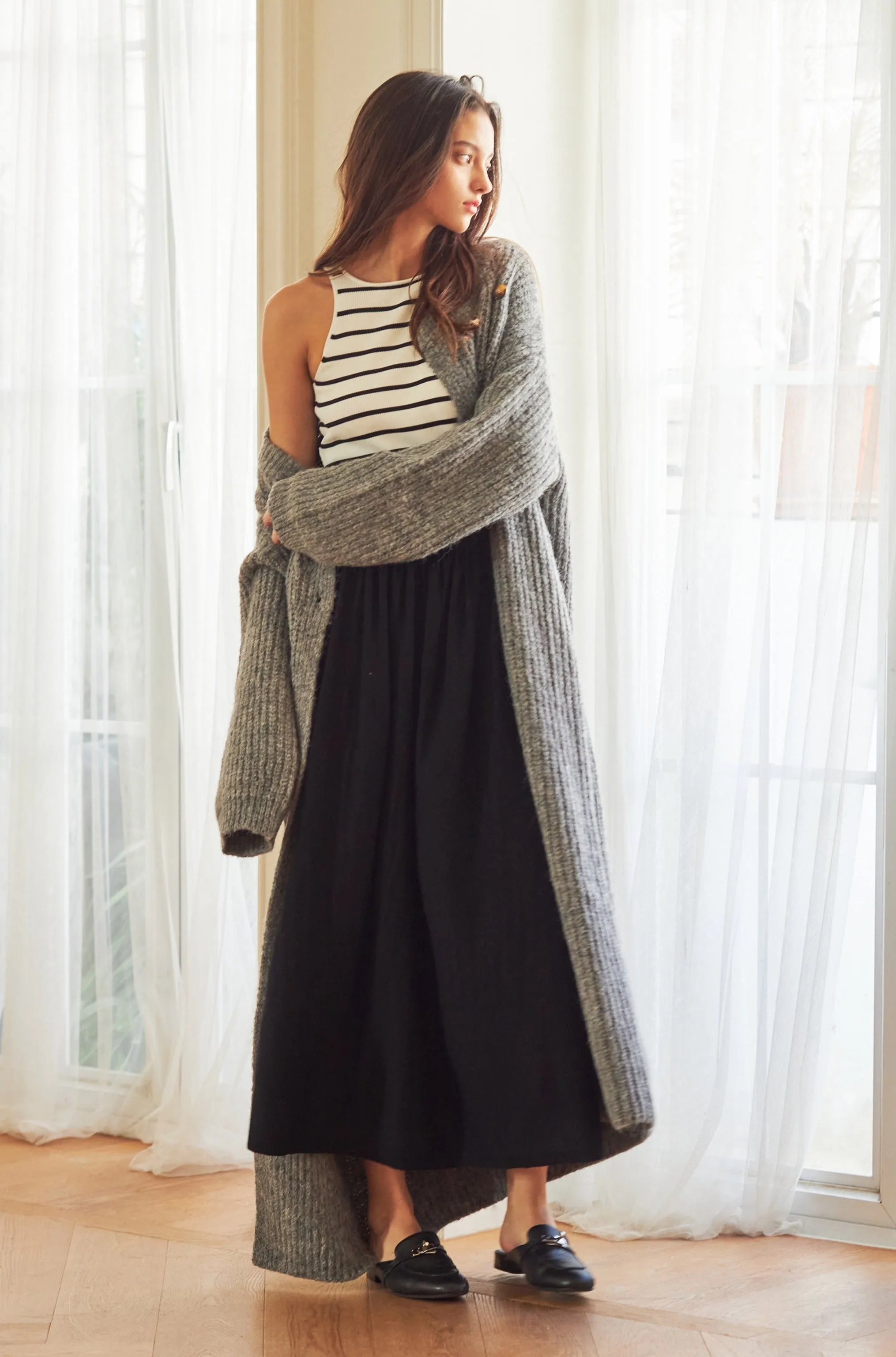 into the dark long cardigan