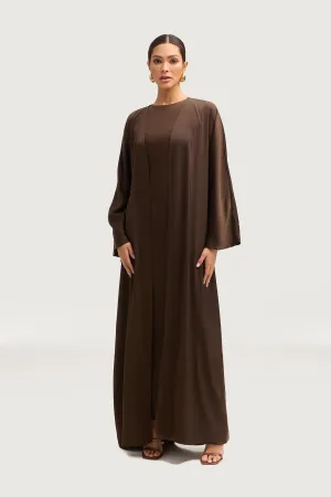 Kamila Open Abaya - Espresso