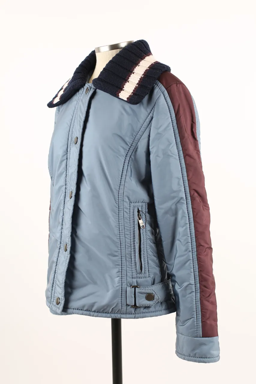 Knit Collar Lightly Padded Jacket