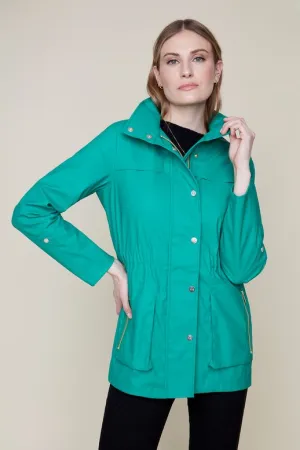 Knit Rain Jacket- Emerald Green