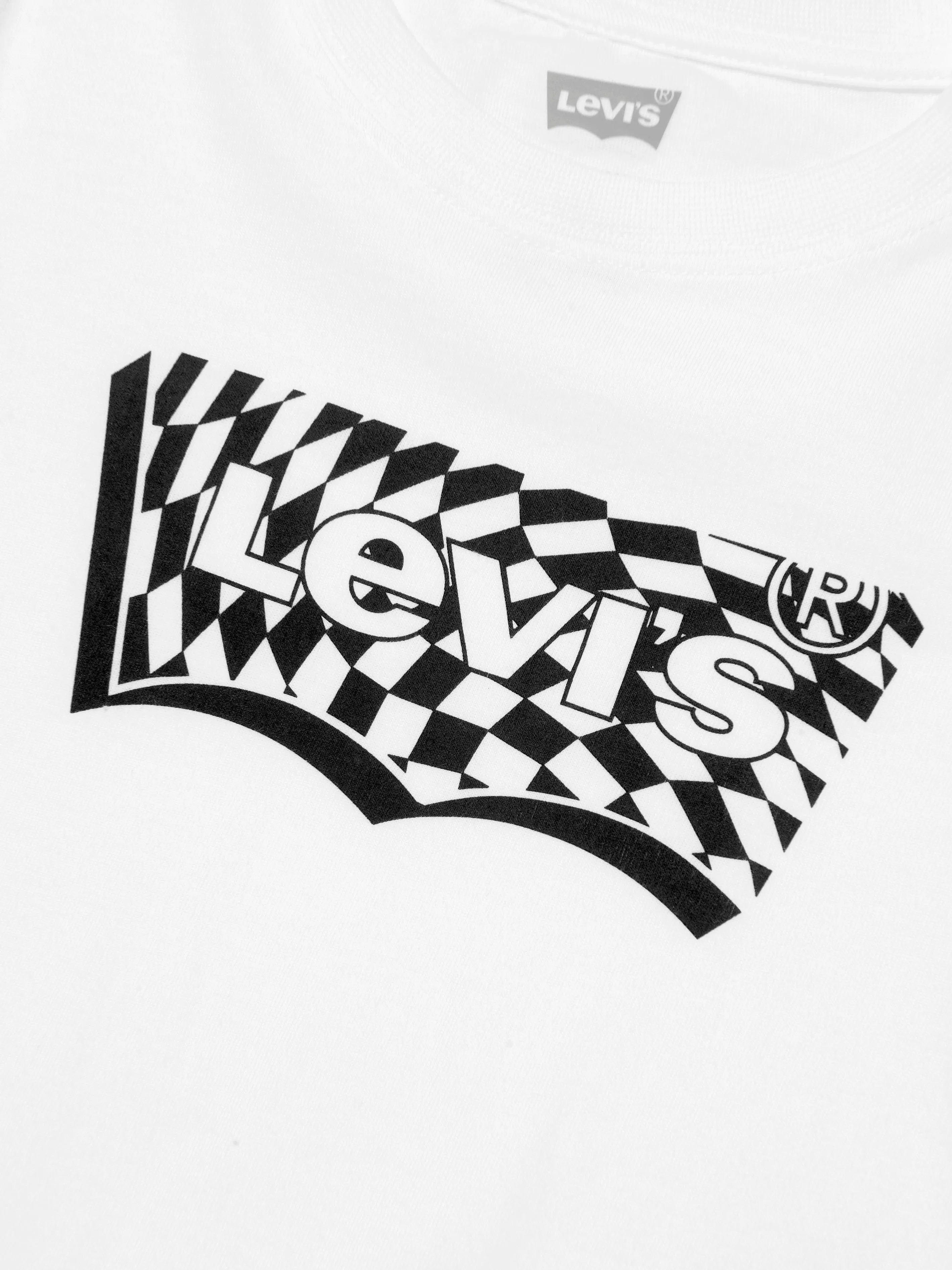 Levi's Wear Boys Checkered Batwing T-Shirt in White