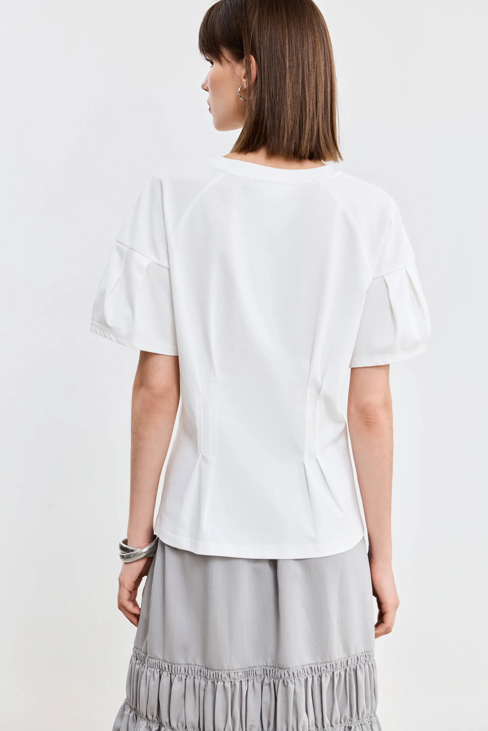 LILY Bubble Sleeve Short Sleeve T-shirt