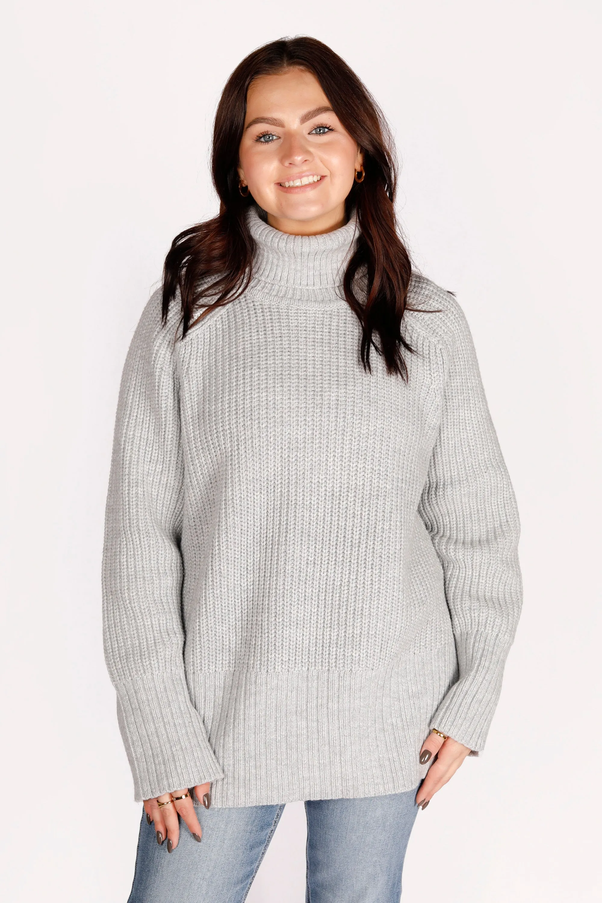 Lona Grey Turtleneck Sweater