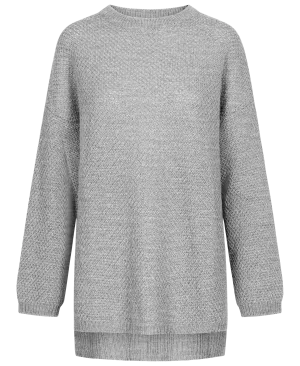 Martina Knit Pullover - Light Grey Melange