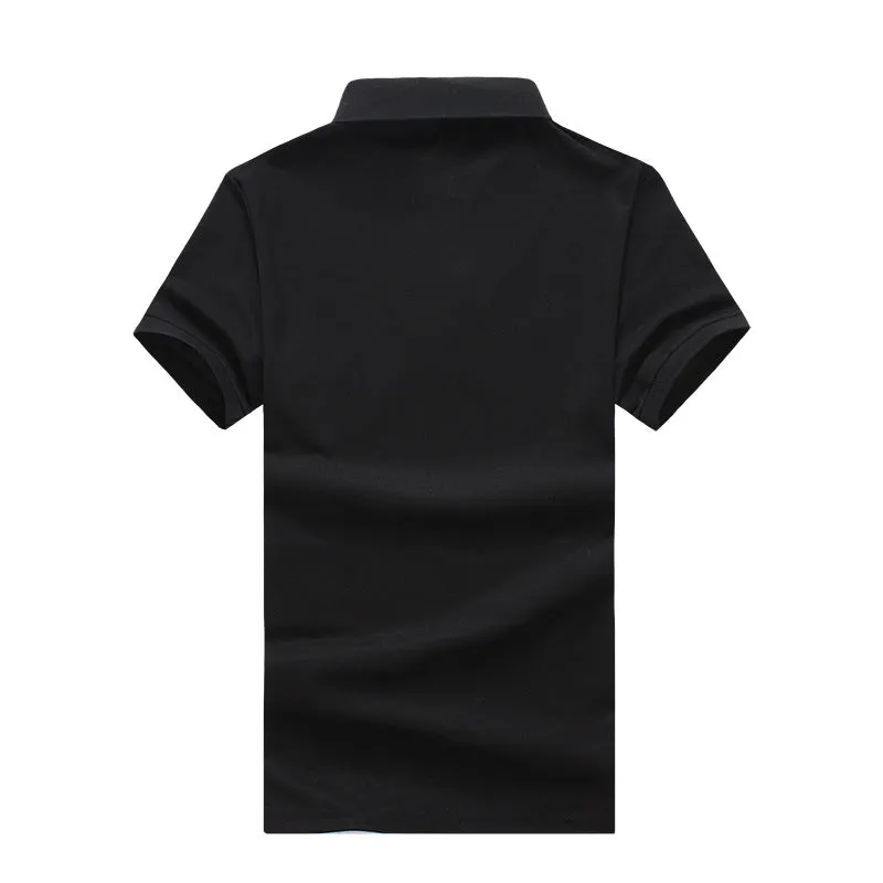 Men Turnover Collar Patchwork Short Sleeves T-Shirt