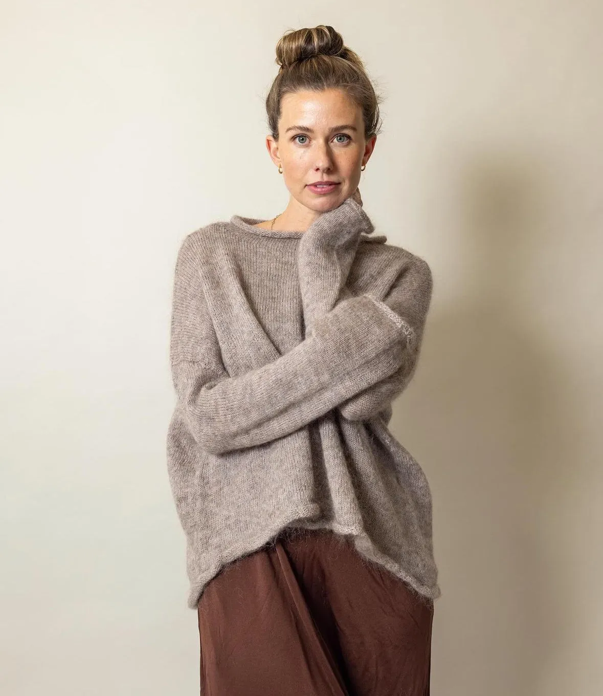 Mohair roll neck jumper