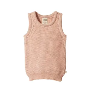 Nature Baby Merino Chunky Knit Vest - Rose Dust