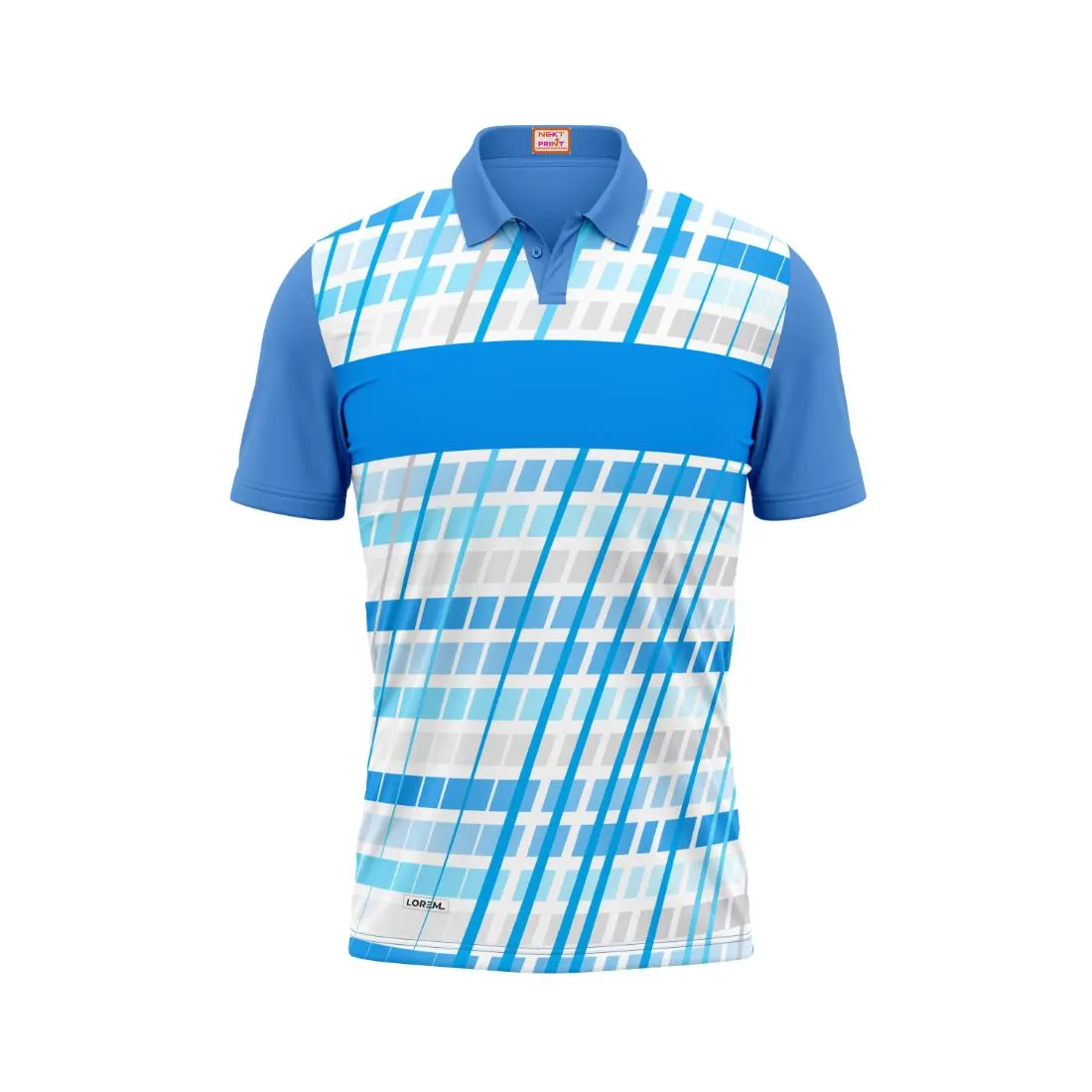 Next Print Customized Polo Neck Skyblue Jersey Design 31