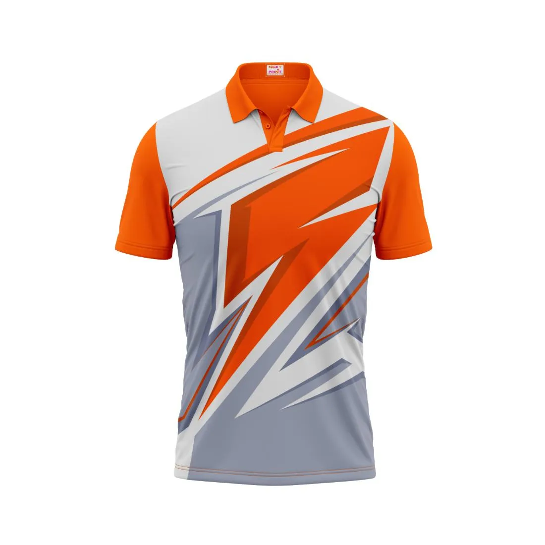 Polo Neck Printed Jersey Orange Design 30