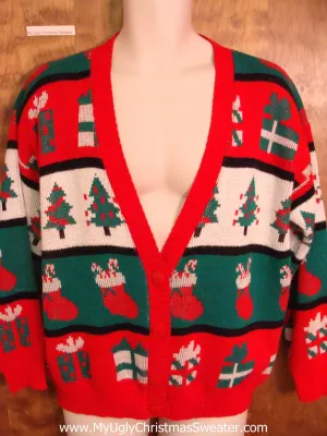 Rare and Fun 80s Ugly Christmas Jumper Cardigan