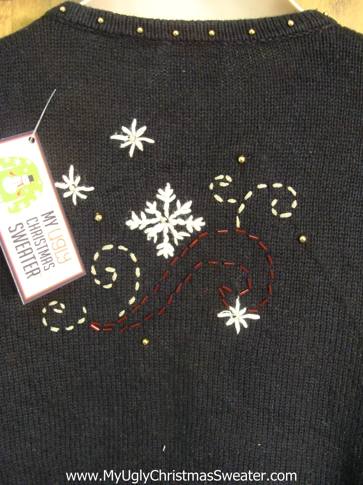 Snowflakes with Santa and Snowmen Bad Christmas Sweater