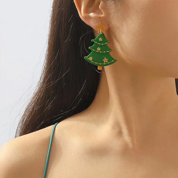 Stylish Acrylic Christmas Tree Earrings 26231619S