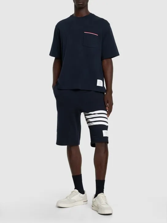 Thom Browne   Cotton jersey t-shirt w/ striped trim 