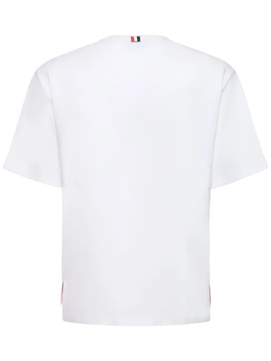 Thom Browne   Cotton jersey t-shirt w/ striped trim 