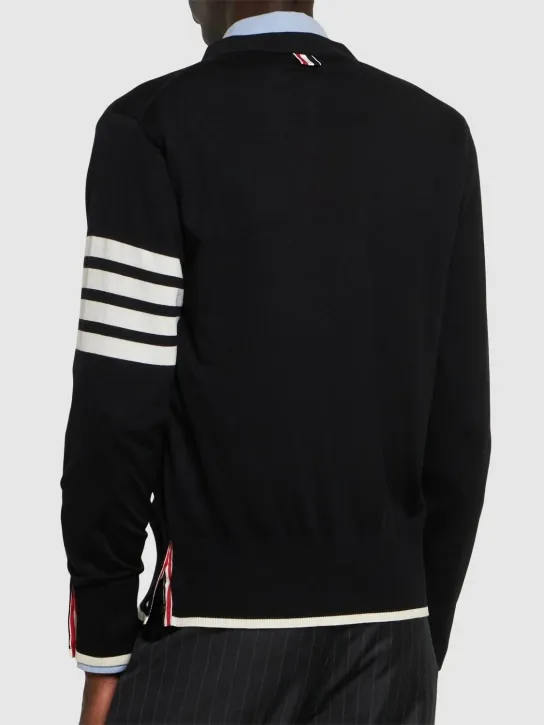 Thom Browne   Jersey stitch relaxed fit cardigan 