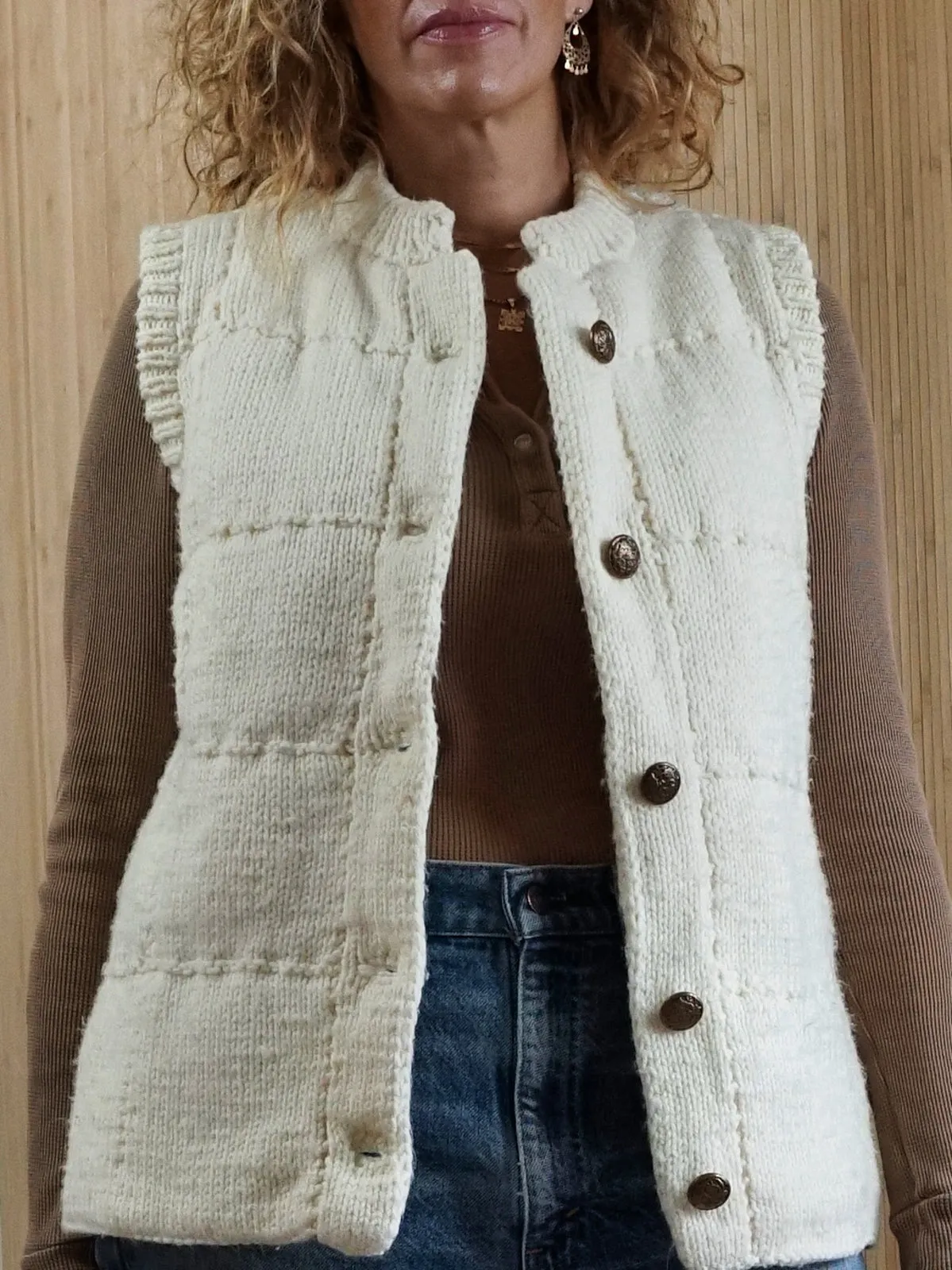 Vintage Chunky Vanilla Sweater Vest