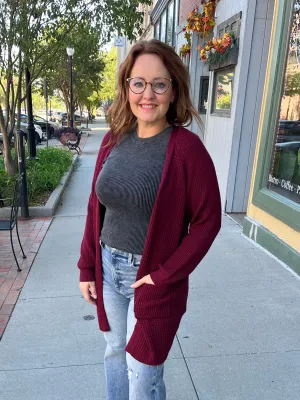 Wine Waffle Cardigan