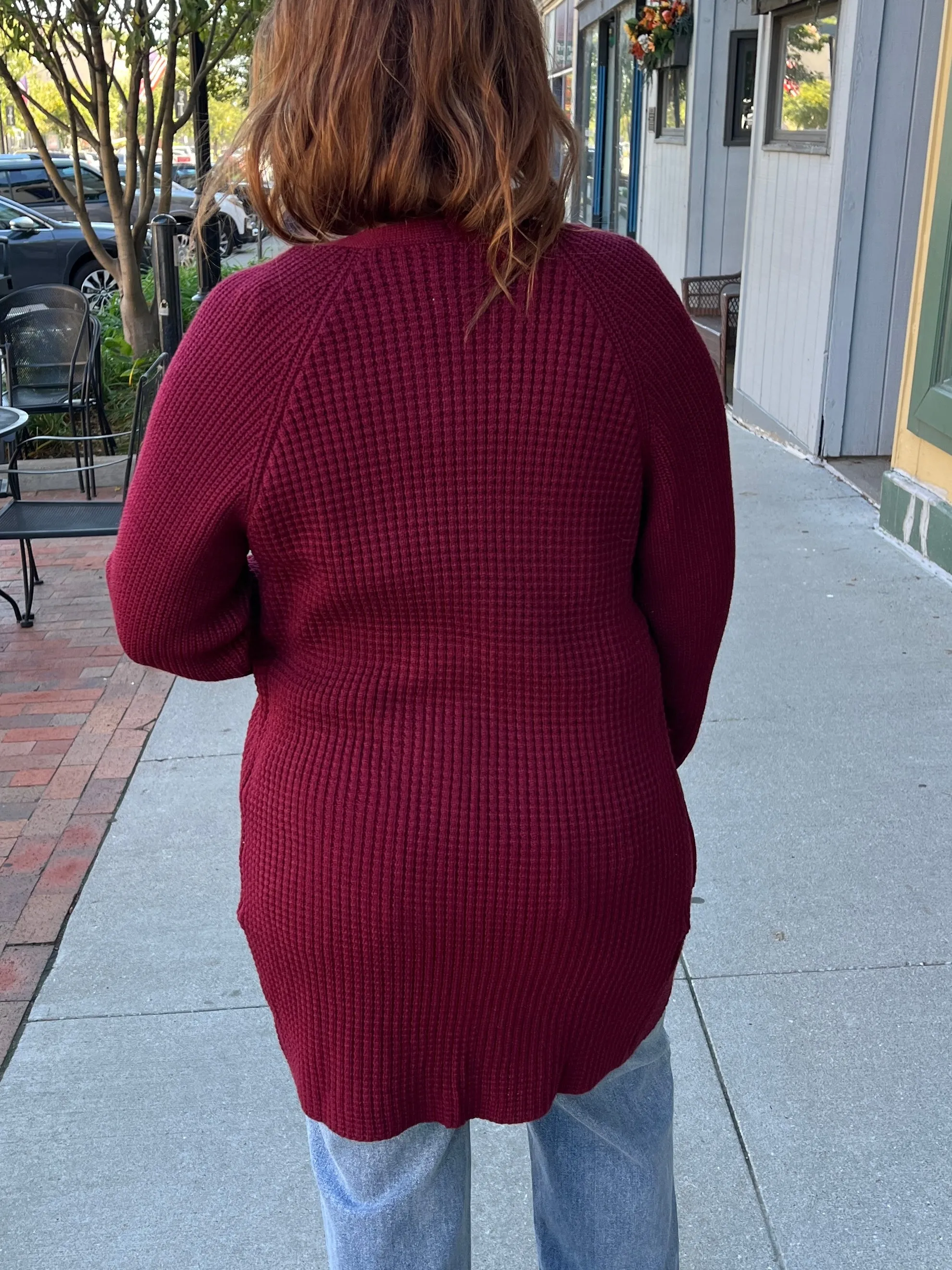 Wine Waffle Cardigan